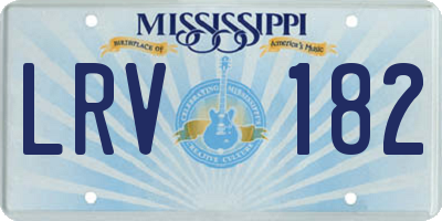 MS license plate LRV182
