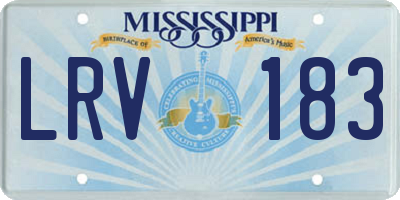MS license plate LRV183