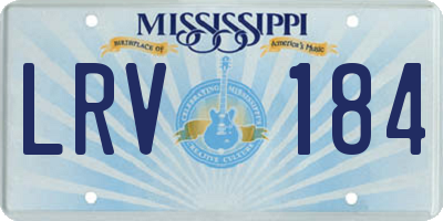 MS license plate LRV184
