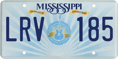 MS license plate LRV185