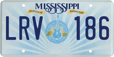 MS license plate LRV186