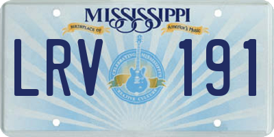 MS license plate LRV191