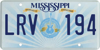 MS license plate LRV194