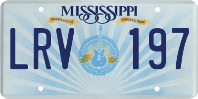 MS license plate LRV197