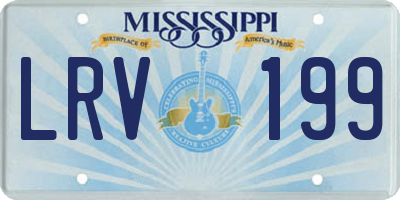 MS license plate LRV199
