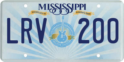 MS license plate LRV200