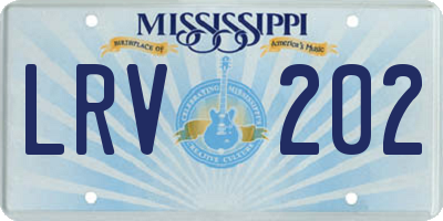 MS license plate LRV202