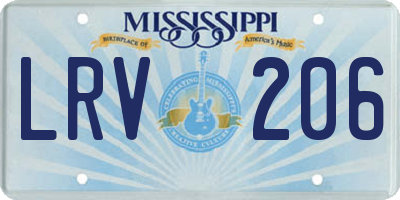 MS license plate LRV206