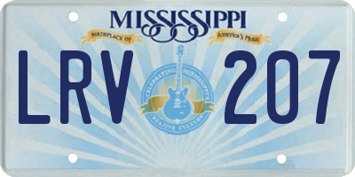 MS license plate LRV207