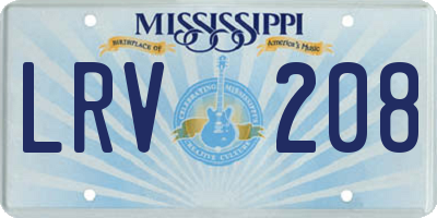 MS license plate LRV208