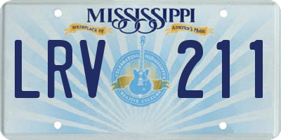MS license plate LRV211