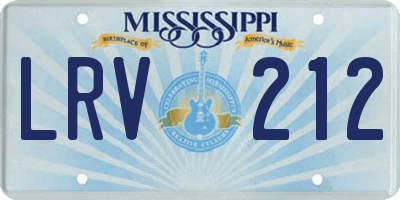 MS license plate LRV212