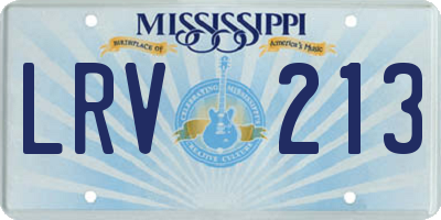 MS license plate LRV213