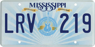 MS license plate LRV219