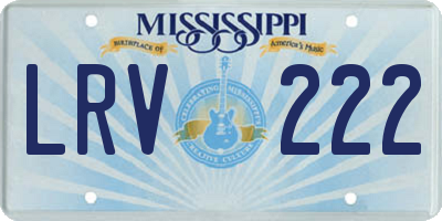 MS license plate LRV222