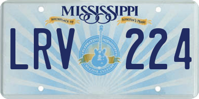 MS license plate LRV224