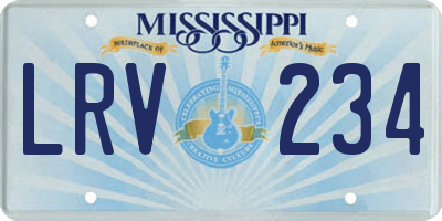 MS license plate LRV234