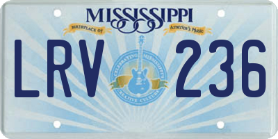 MS license plate LRV236