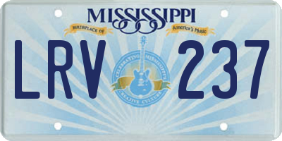 MS license plate LRV237