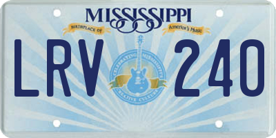 MS license plate LRV240