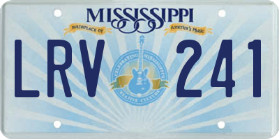 MS license plate LRV241