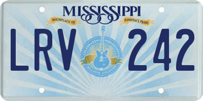 MS license plate LRV242