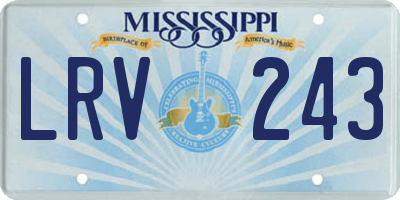 MS license plate LRV243