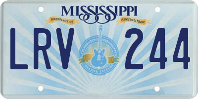 MS license plate LRV244