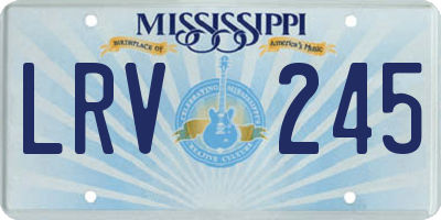 MS license plate LRV245