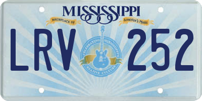 MS license plate LRV252