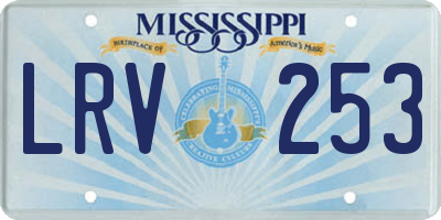 MS license plate LRV253