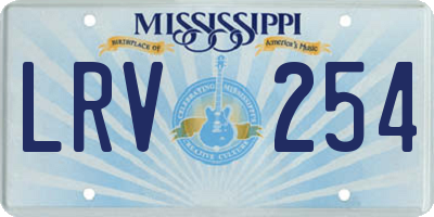 MS license plate LRV254