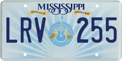 MS license plate LRV255