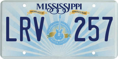 MS license plate LRV257