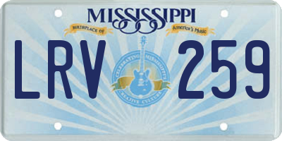 MS license plate LRV259