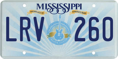 MS license plate LRV260