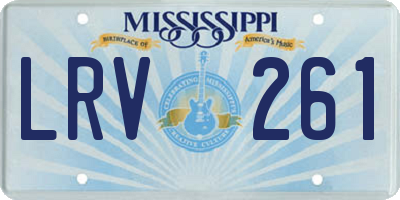 MS license plate LRV261