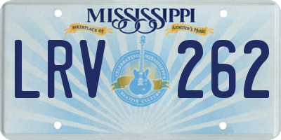 MS license plate LRV262