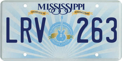 MS license plate LRV263