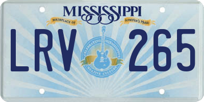 MS license plate LRV265