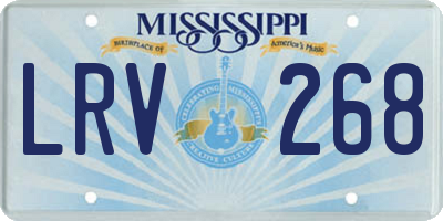 MS license plate LRV268