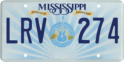 MS license plate LRV274