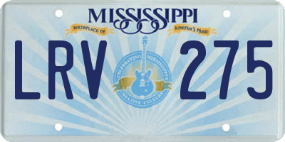 MS license plate LRV275