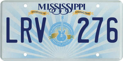 MS license plate LRV276