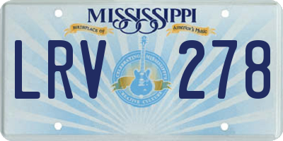 MS license plate LRV278