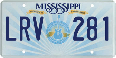 MS license plate LRV281