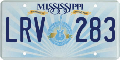 MS license plate LRV283