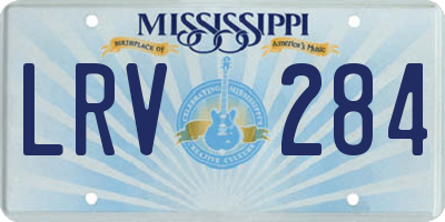 MS license plate LRV284