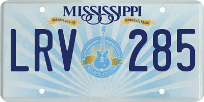 MS license plate LRV285