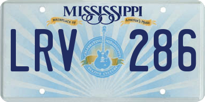 MS license plate LRV286